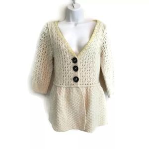 Anthropolgie cream peplum sweater